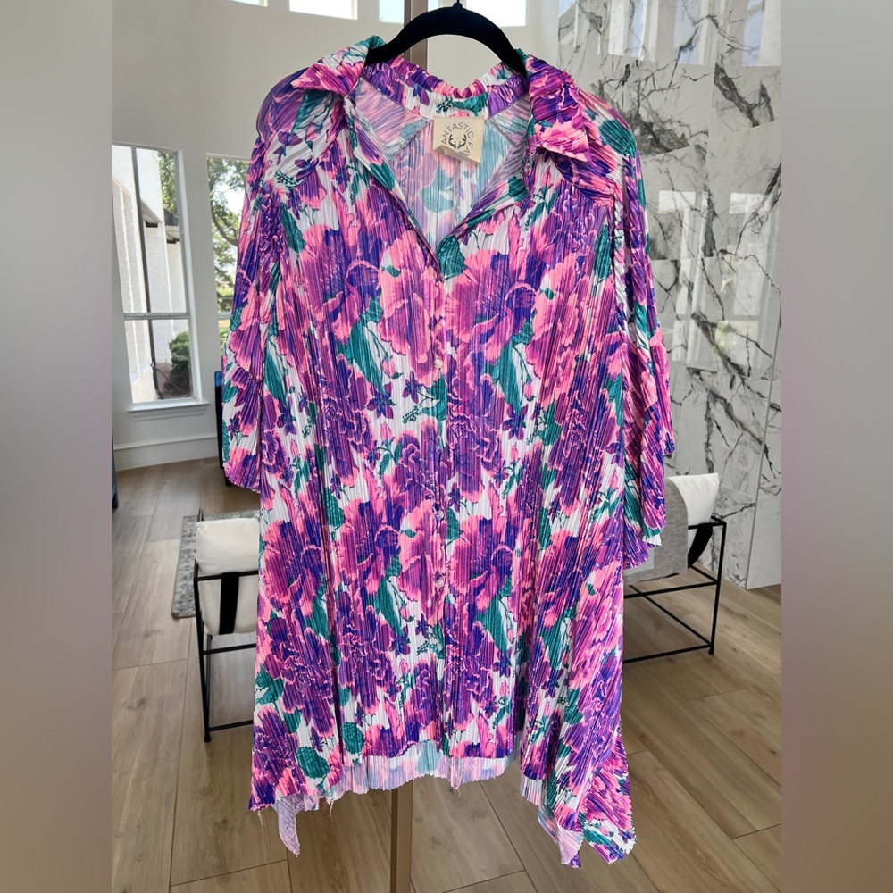 Fantastic Fawn Pleated Tunic Dress